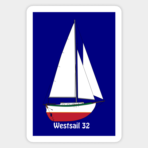 Westsail 32 Sailboat Sticker by CHBB